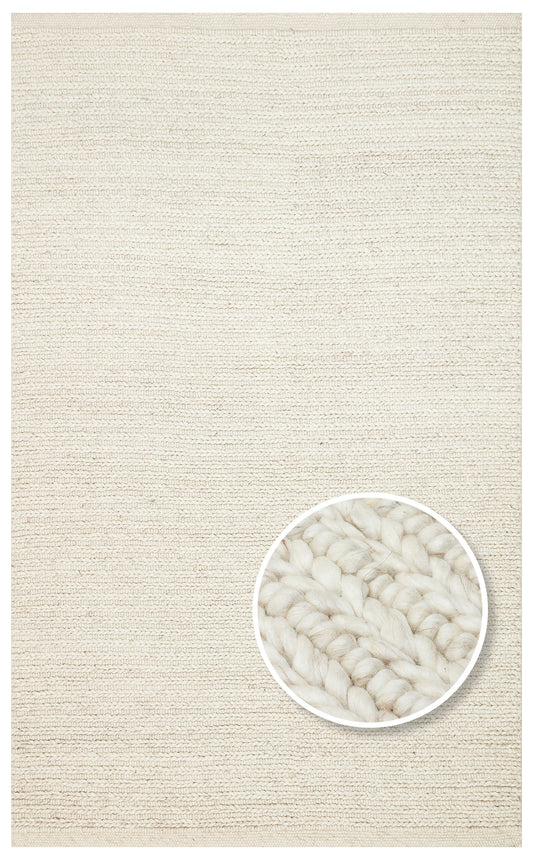 JADE LD 07 L.BEIGE Naturel Kazak Örgü Desenli El Dokuma Örgü Halı