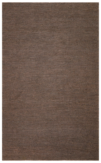 Soumak SMK Plain Brown Örgülü Naturel Kendir Halı'nın detaylı görünümü, doğal kumaş yapısı.