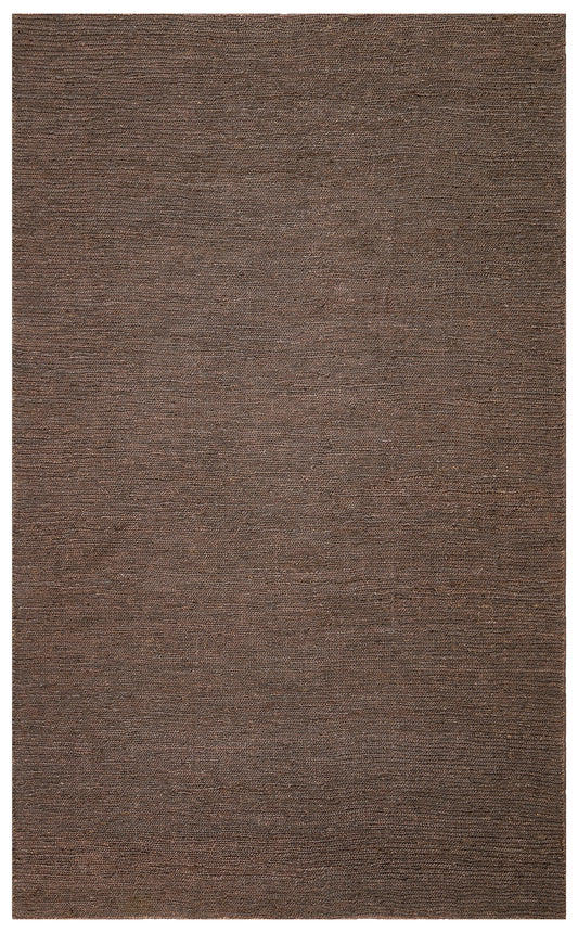 Soumak SMK Plain Brown Örgülü Naturel Kendir Halı'nın detaylı görünümü, doğal kumaş yapısı.