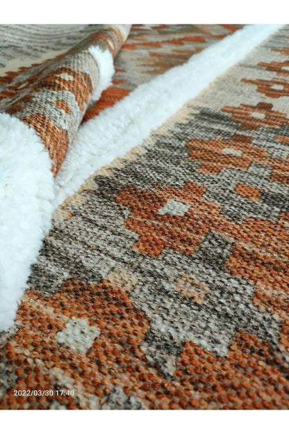 Tafting Kilim Serisi Üzeri Peluşlu Dokuma Taban Dekoratif Kilim