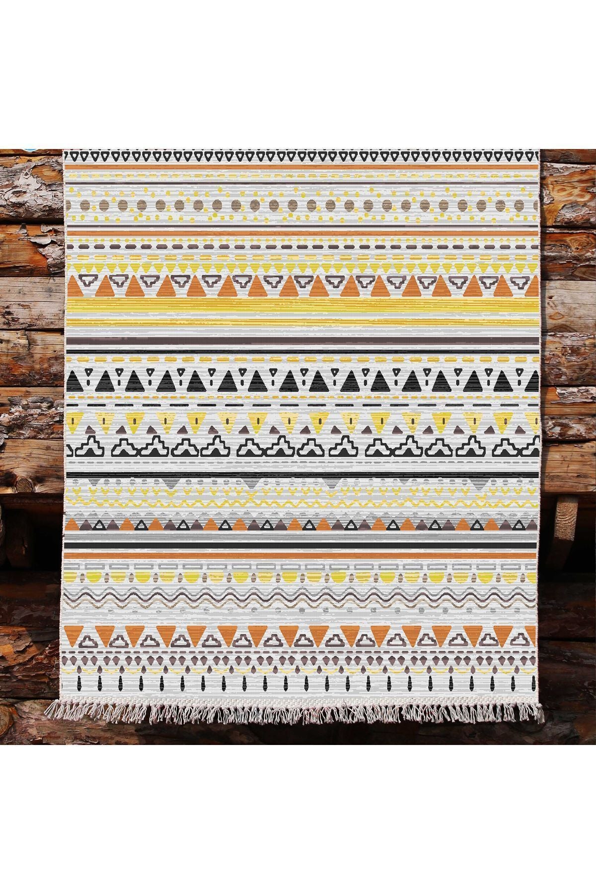 Cotton Kilim 58 Soft Renklerde Şerit Desenli Dekoratif Yıkanabilen Dokuma Taban Kilim