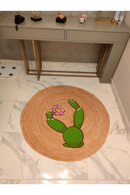 Hasır Jüt Görünümlü Dokuma Kaymaz Taban Kilim