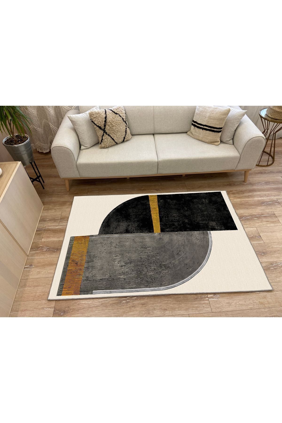 Halı Vagonu 26 Halı Bej Tonlarında Salon Halısı Pelüş Ve Iskandinav Halı Dekorafif Yıkanabilir