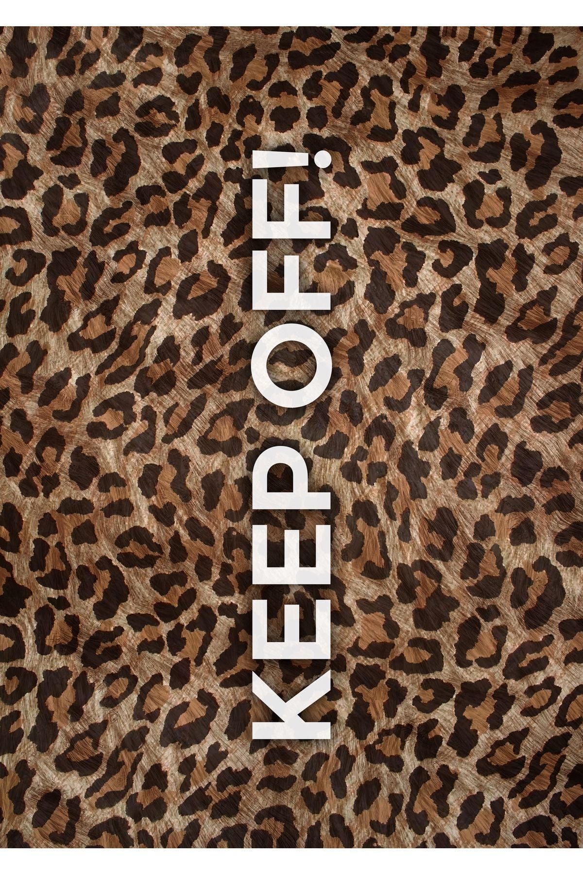 Halı Vagonu 146 Leopar Keep Off Yazılı Modern Dokuma Taban Halı