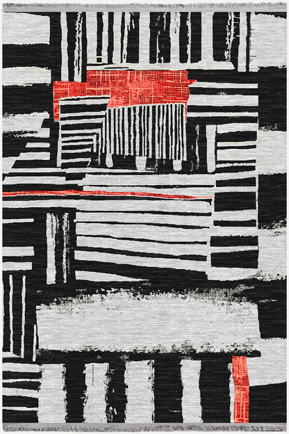 Halı Vagonu 30 Renkli Etnik Eskitme Dokuma Taban Halı