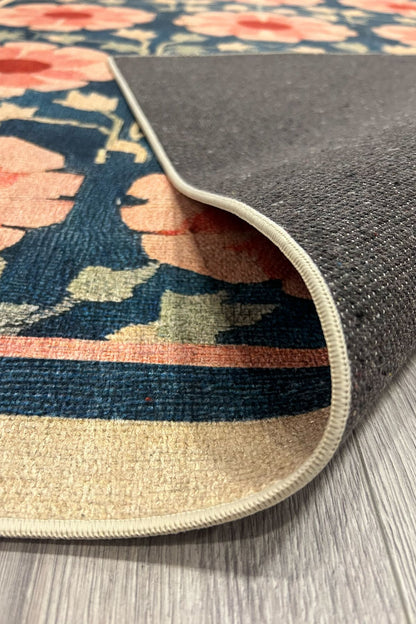 Çiçekli Floral Mavi Pembe Pop Art Salon Halısı Mutfak Halısı Yolluk Otantik Halı Halı Vagonu 231