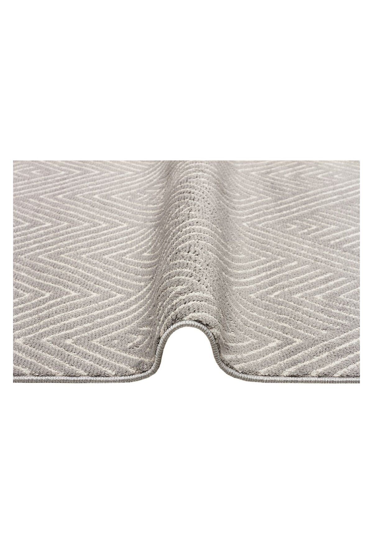 Urban Urb 01 Grey Whıte Etnik Desenlere Sahip Hav Toz Vermez Yumuşak Dokulu Modern Halı