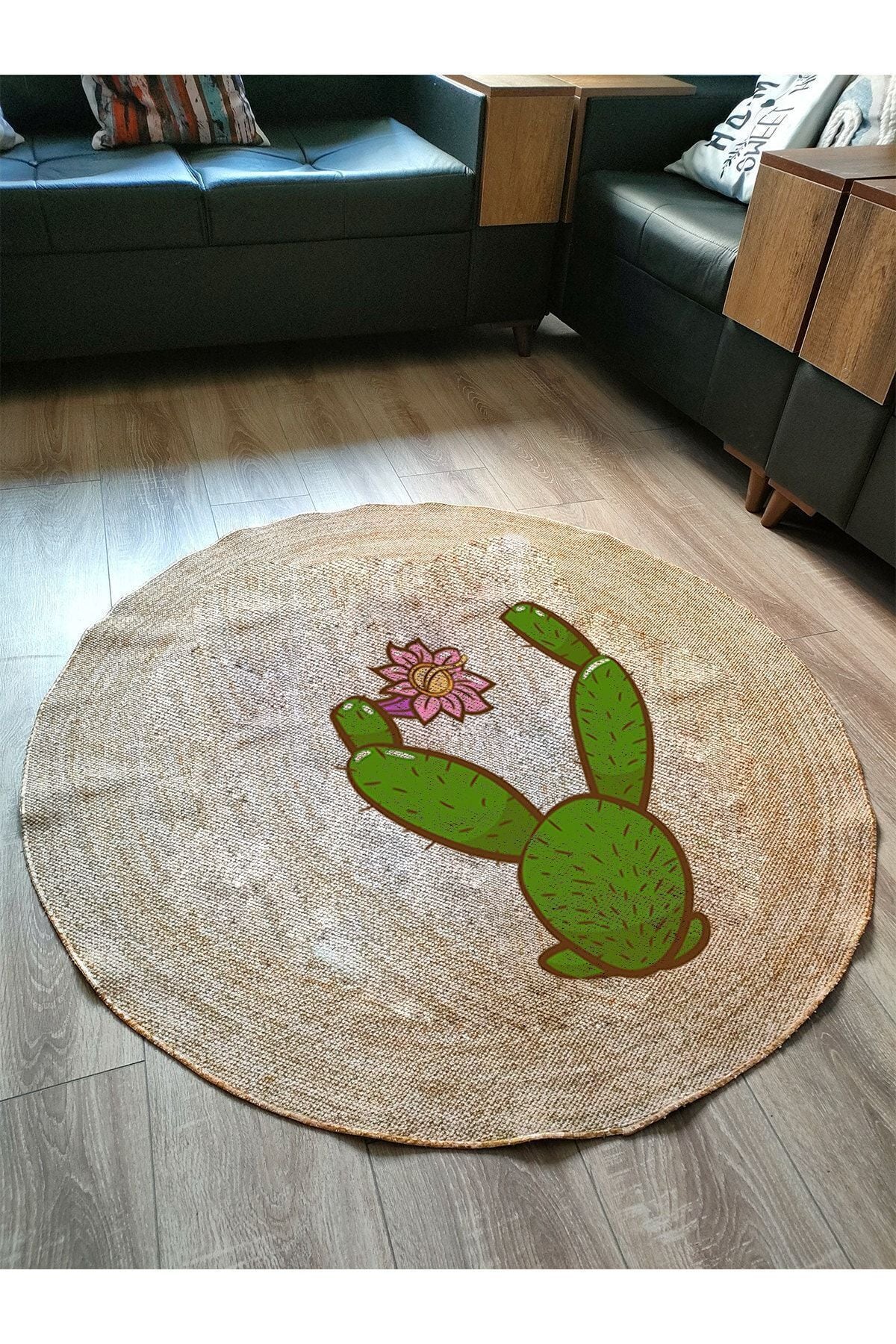 Hasır Jüt Görünümlü Dokuma Kaymaz Taban Kilim