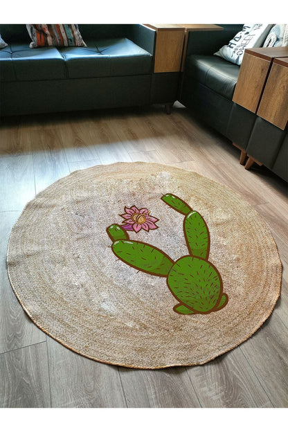 Hasır Jüt Görünümlü Dokuma Kaymaz Taban Kilim