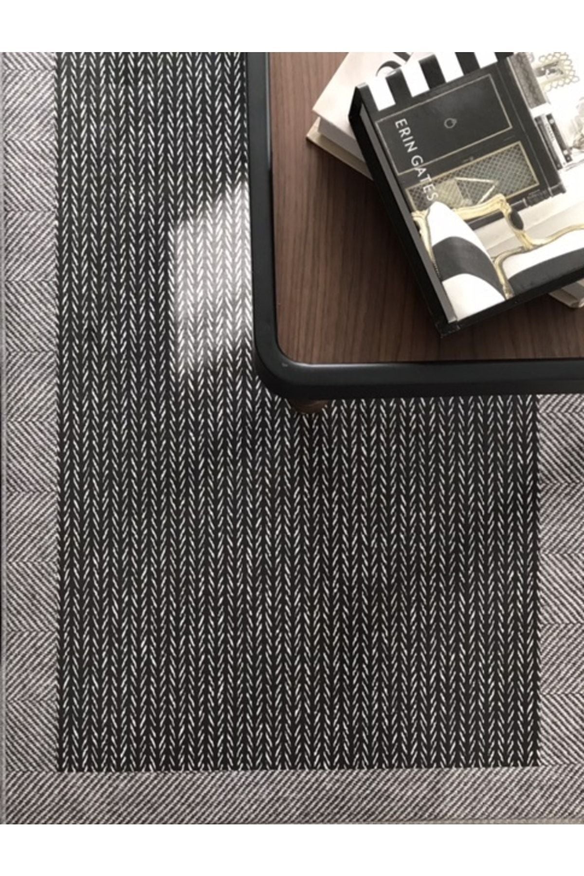 Halı Vagonu Balık Sırtı Desenli Dijital Baskı Halı HV-BS-02