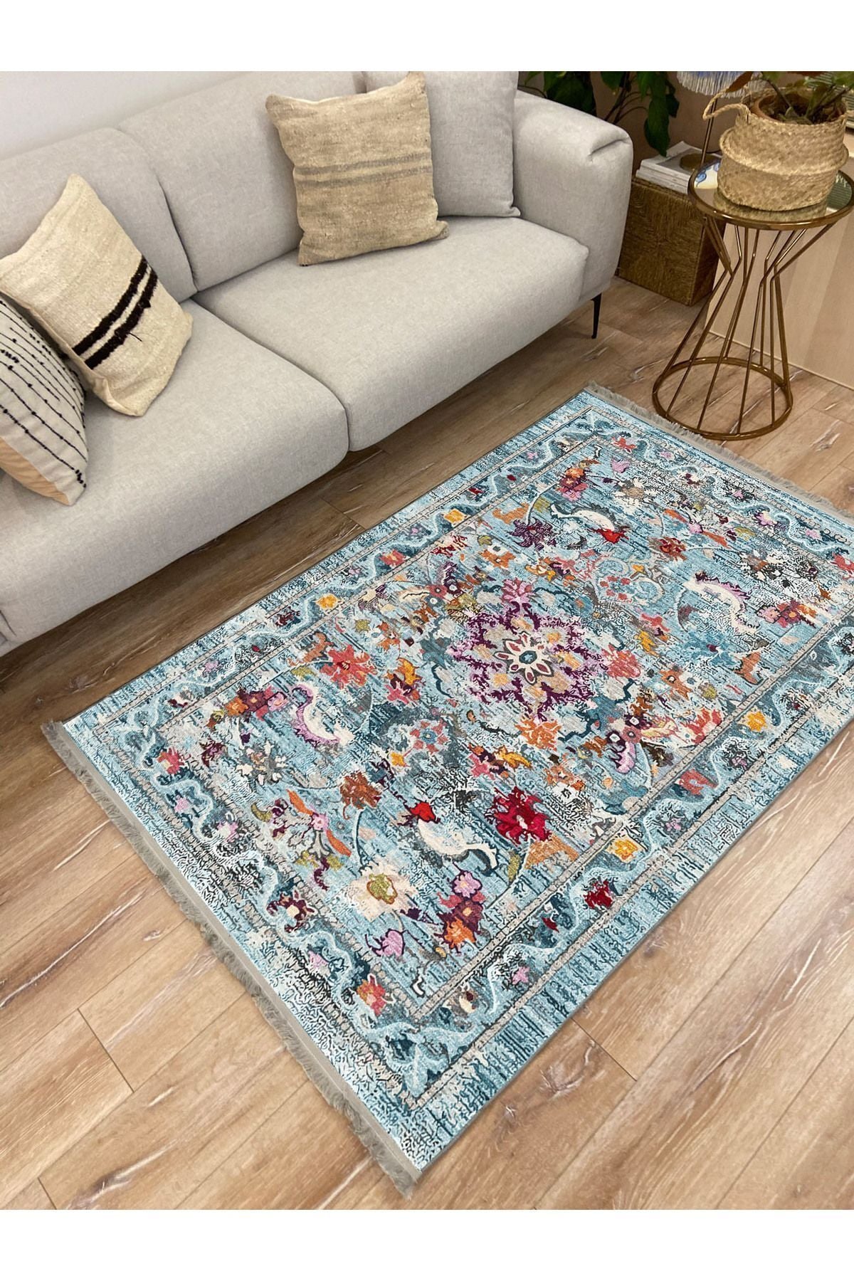 Mars Serisi Eskitme Desen Kaymaz Taban Şönil Halı