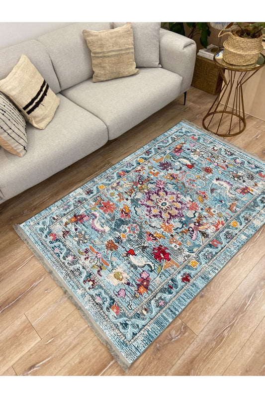 Mars Serisi Eskitme Desen Kaymaz Taban Şönil Halı