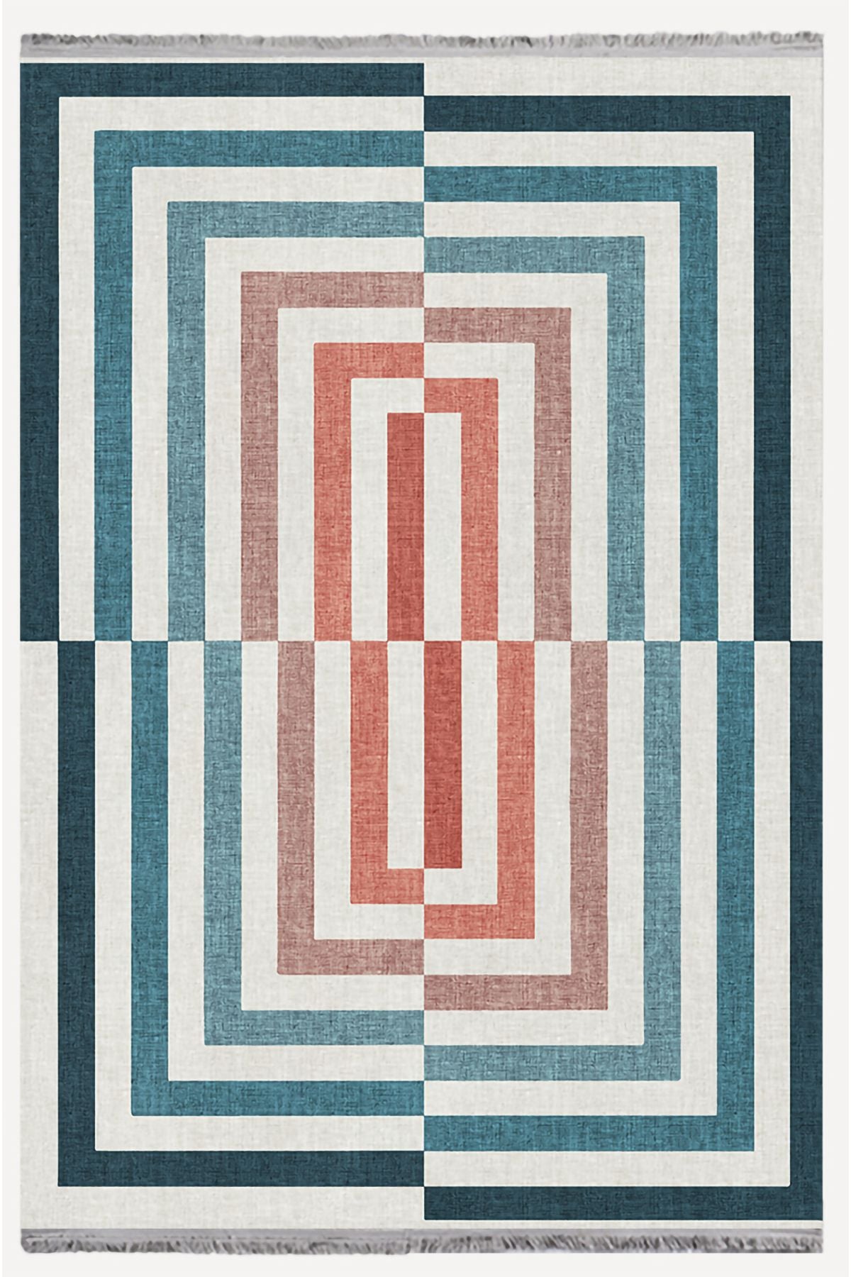 Halı Vagonu 2189 Çizgili Renkli Moder Desenli Dokuma Taban Halı