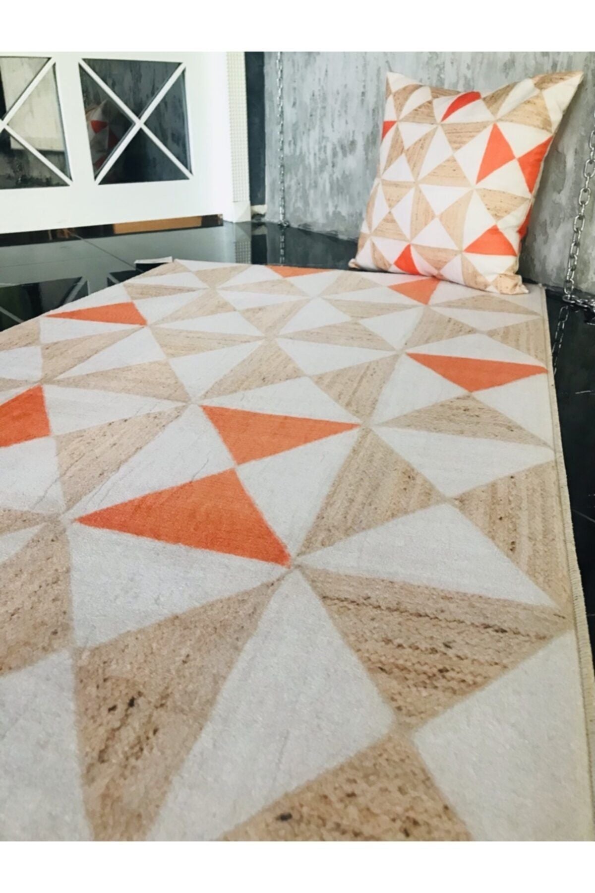 Jüt Efektli  Dijital Baskı Halı - Jute13