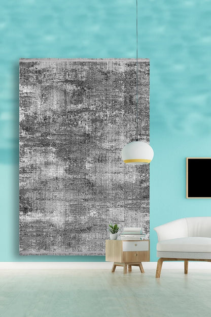 Halı Vagonu 2011 Gri Tonunda Modern Desen Kaymaz Taban Dekoratif Halı