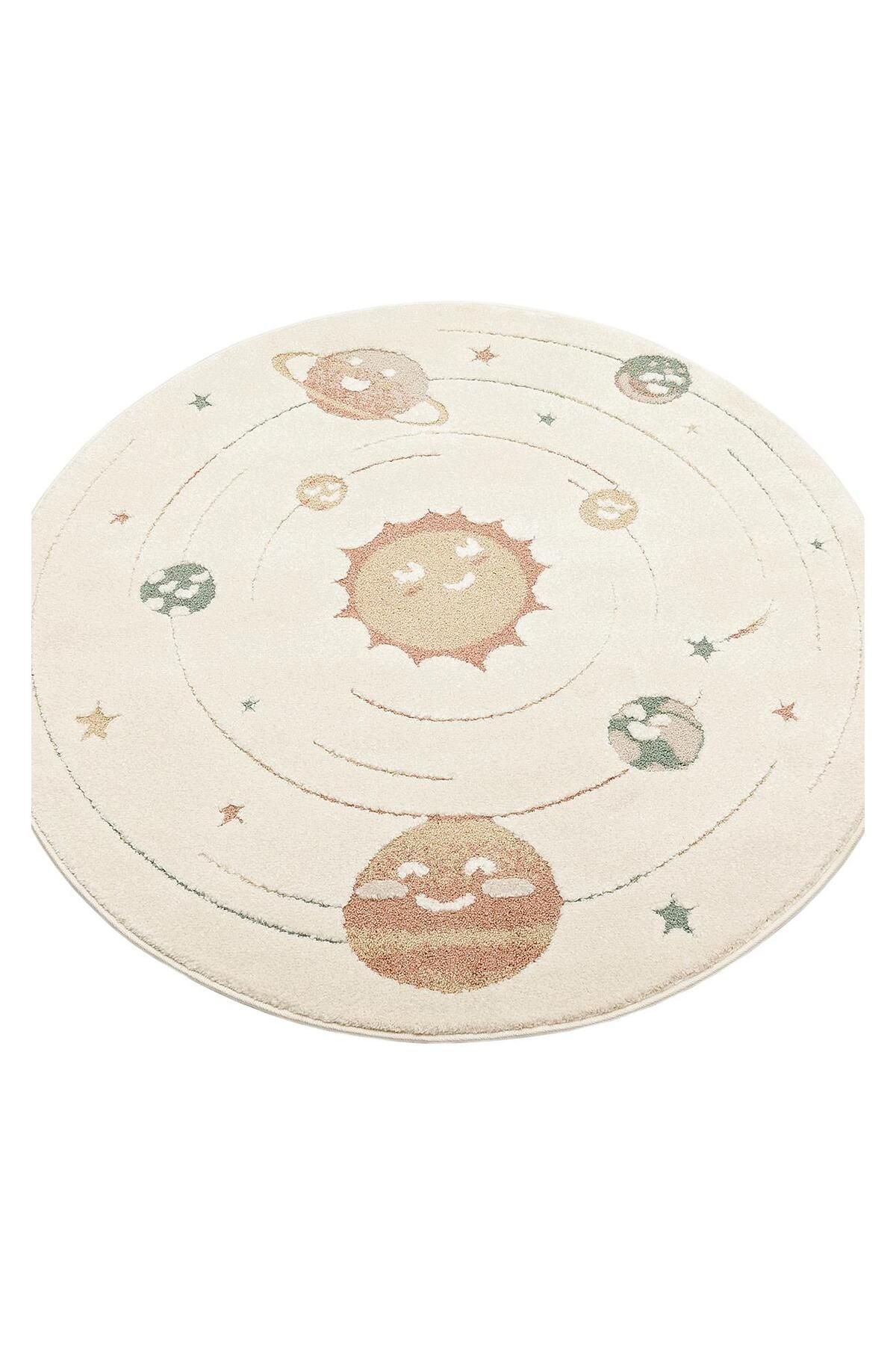 PICCOLO PCL 02 CREAM MULTY  Pastel Renkli Hav ve Toz Vermeyen Çocuk Halısı