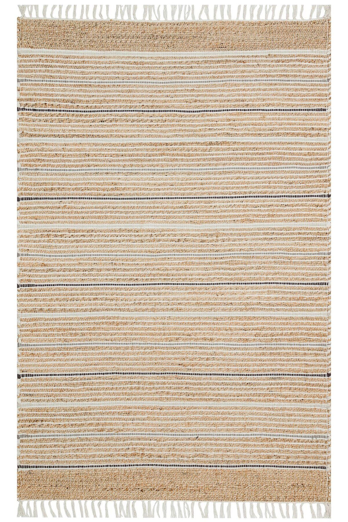 Juno Jüt Ech 05 Natural Multy Flatweave El Dokuma Naturel Jüt Hasır Halı