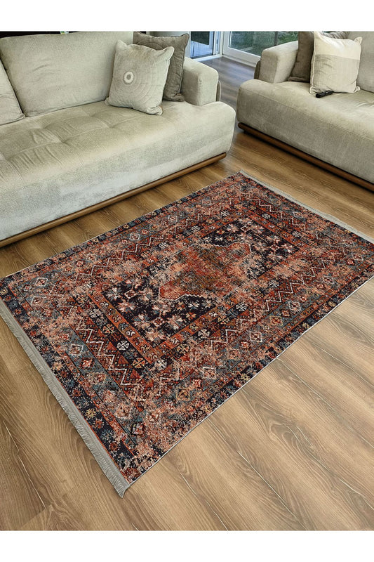 Mars Serisi Eskitme Desen Kaymaz Taban Şönil Halı