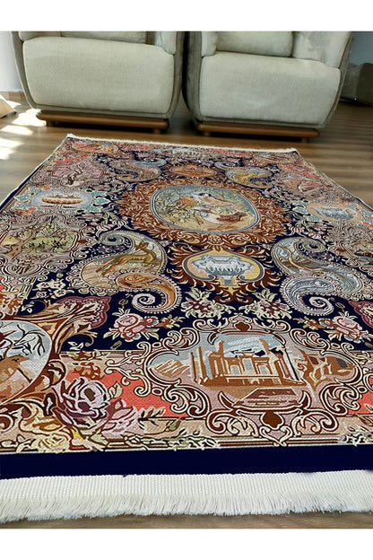 Halı Vagonu 41 Modern Stil Renkli Tonlarında Iskandinav Halı Salon Halısı Yıkanabilen Dekoratif Halı