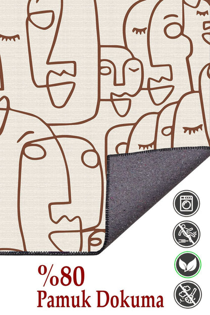 Halı Vagonu 36 Modern Stil Krem Tonlarında Iskandinav Salon Halısı Pelüş Halı Yıkanabilen Halı