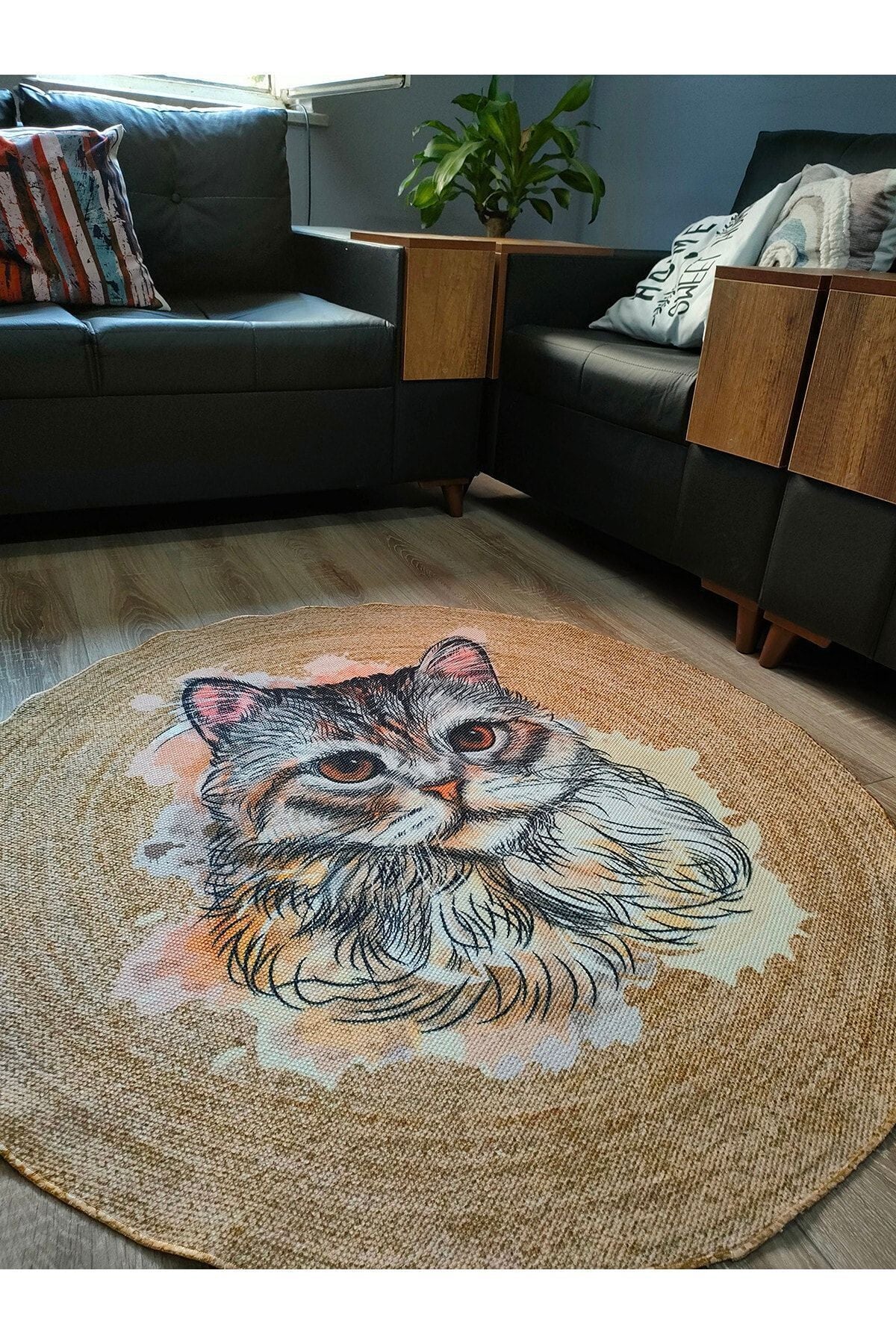 Boho 929 Jüt Hasır Etnik Desenli Jüt Örme Doğal Hasır Natural Halı