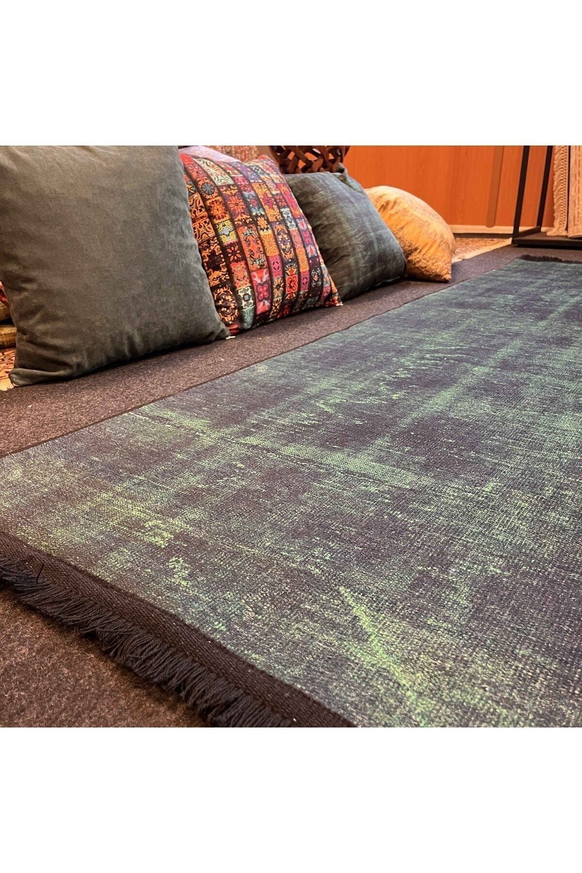 Yumuşak Dokulu Bambu Soft Kilim - Patchwork Saçaklı Dijital Baskı HV-SK-K7