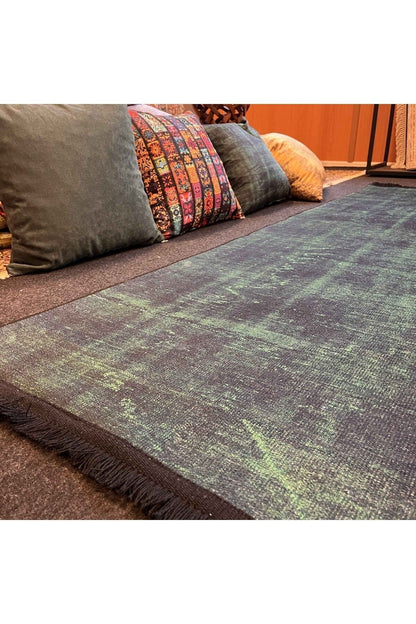 Yumuşak Dokulu Bambu Soft Kilim - Patchwork Saçaklı Dijital Baskı HV-SK-K7