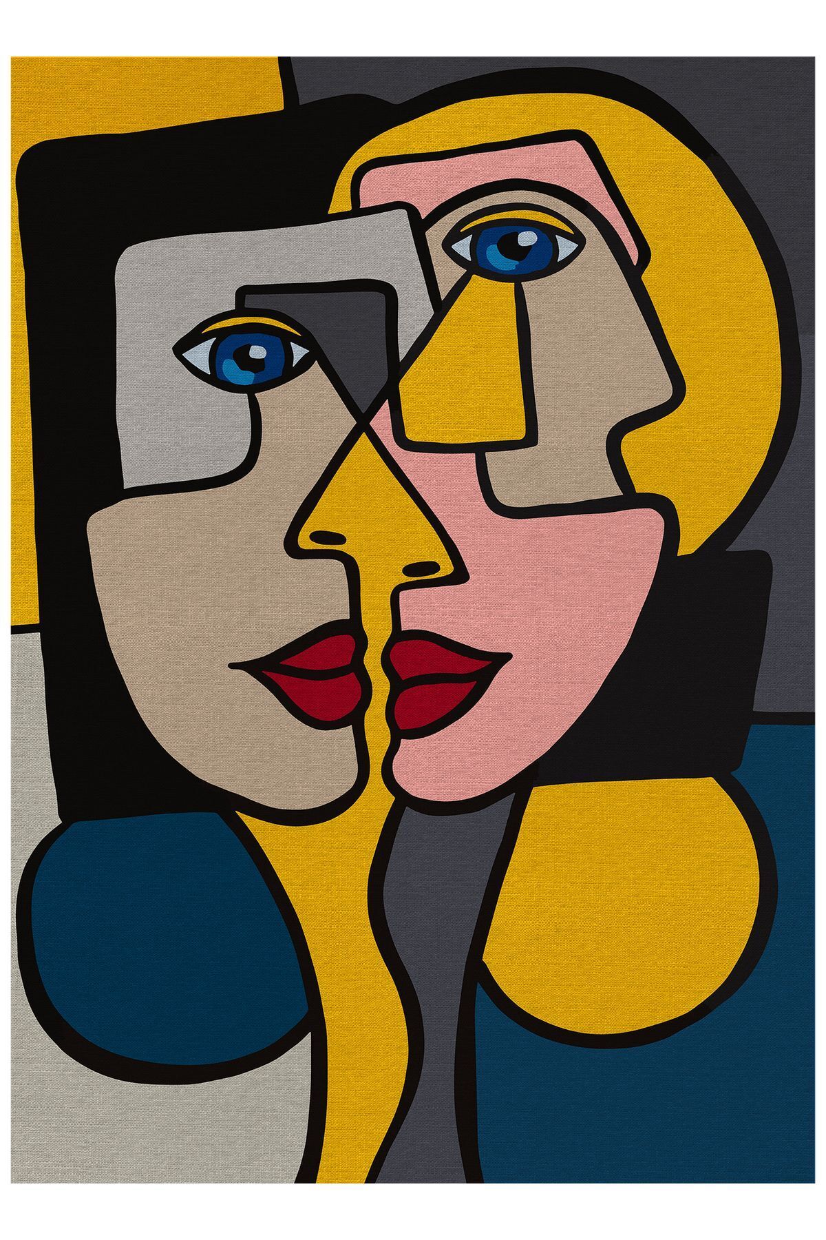 Halı Vagonu 2500 Renkli Kadın Silüet Pamuk Dokuma Taban Halı