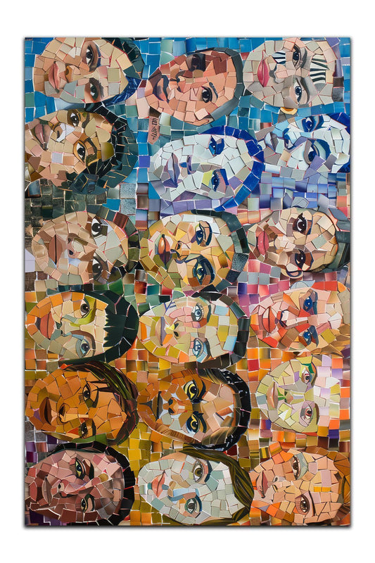 Halı Vagonu 162 Mozaik ve Yüzler Figürlü Sanatsal Dokuma Taban Halı