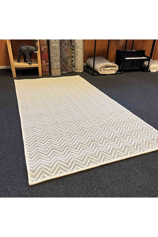 Halı Vagonu Kathmandu 6043 Beyaz Nepal Sisal Dokuma Halı