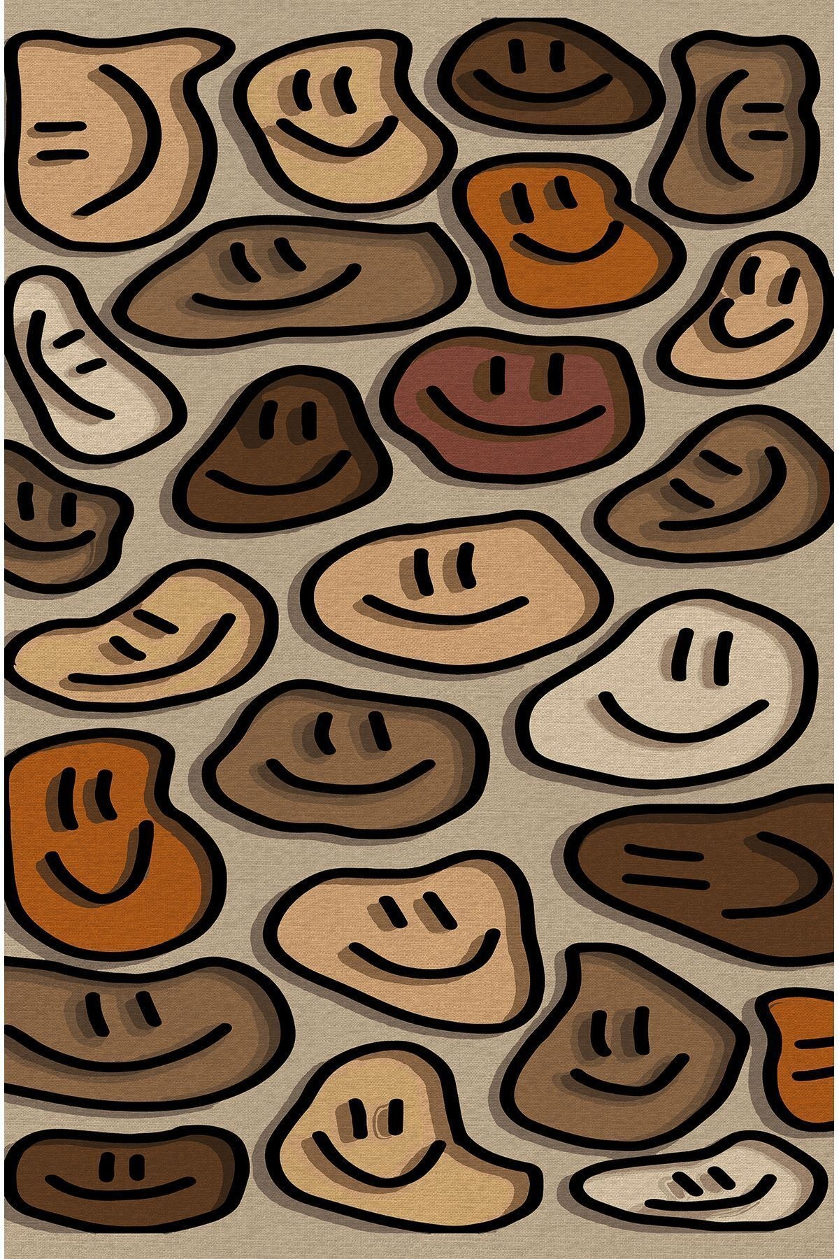 HV  40 Modern Stil Krem Tonlarında Iskandinav Halı Ve Kilim Salon Halısı Yıkanabilen Dekoratif Halı