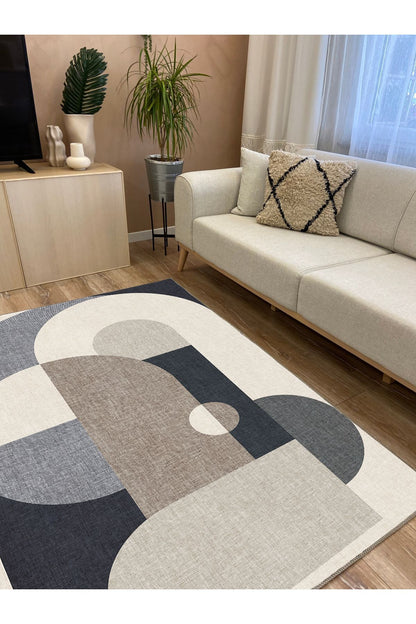 Modern Stil Krem Tonlarında iskandinav halı ve kilim Salon halısı Peluş halı Yıkanabilen Halı