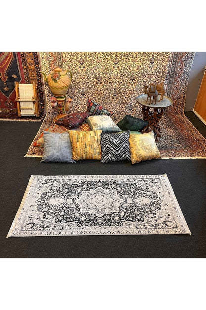 Yumuşak Dokulu Bambu Soft Kilim - İskandinav Saçaklı Dijital Baskı HV-SK-901