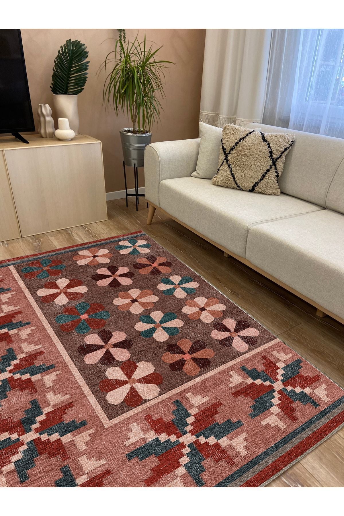 HV  12 Modern Stil Geniş Alan Halısı Oturma Odası Yatak Odası Yemek Odası Için Yıkanabilen Halı