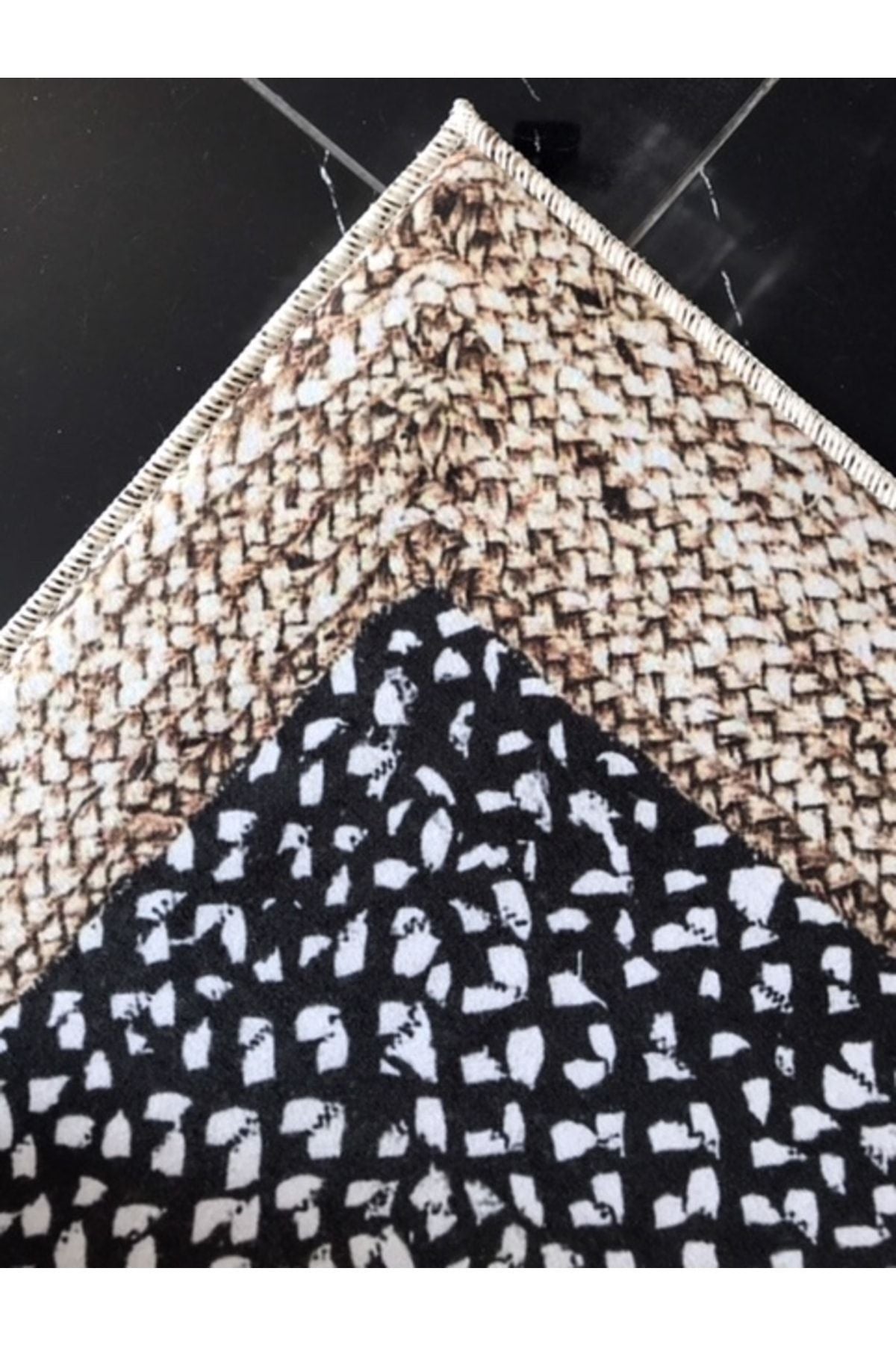 Jute15 Jüt Sisal Hasır Desenli  Dijital Baskı Halı