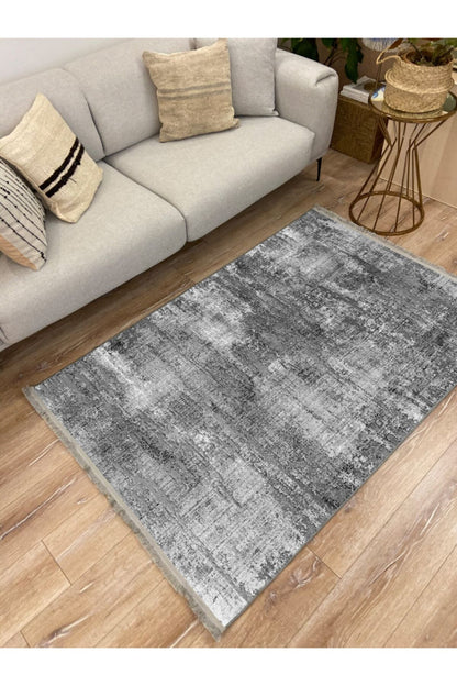 Halı Vagonu 2011 Gri Tonunda Modern Desen Kaymaz Taban Dekoratif Halı