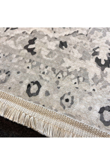 Yumuşak Dokulu Bambu Soft Kilim - İskandinav Saçaklı Dijital Baskı HV-SK-901