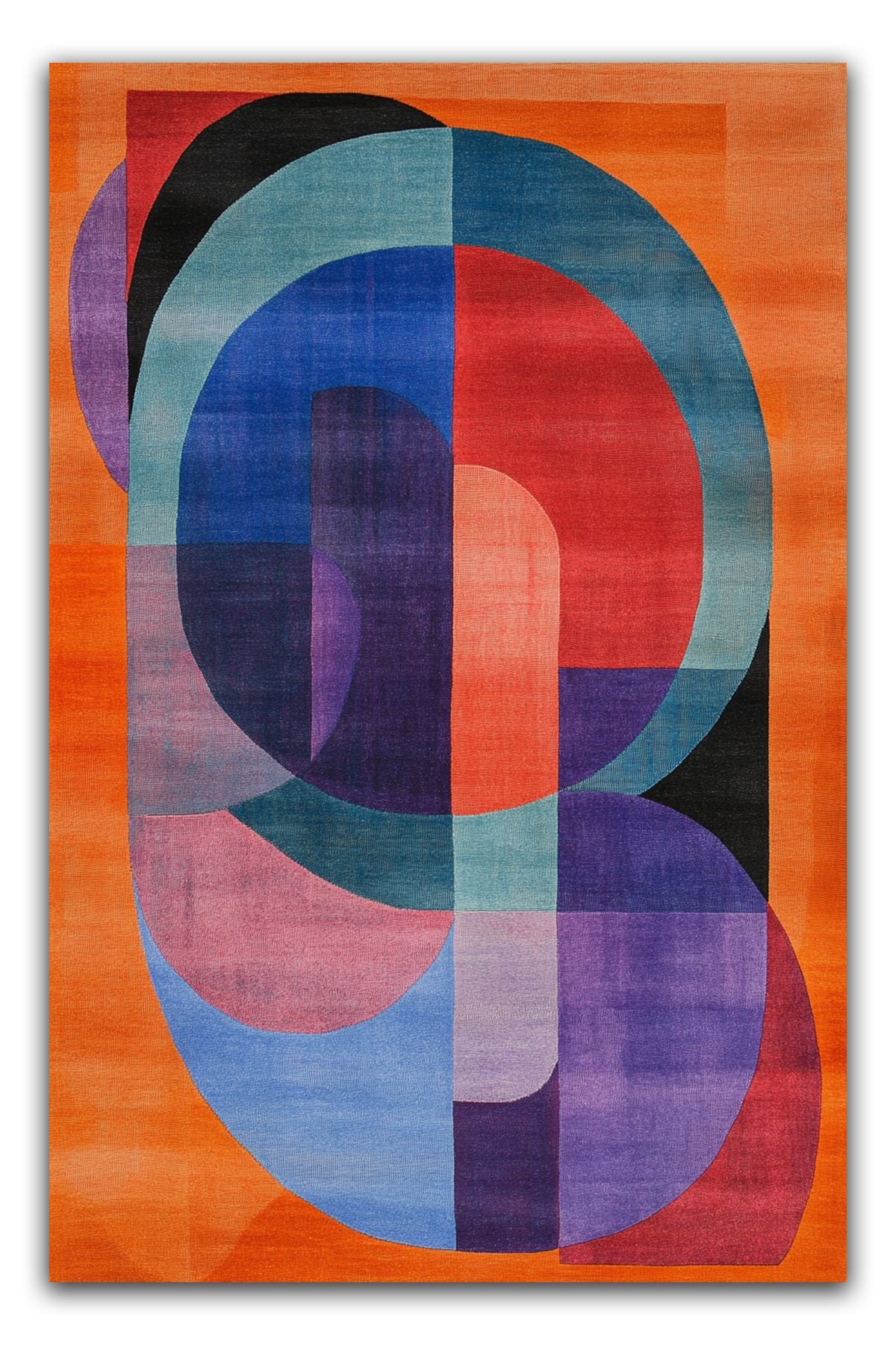 Turuncu Soyut Desen Çok Renkli Modern Salon Halısı  Mutfak Halısı Dekoratif Halı Halı Vagonu 220