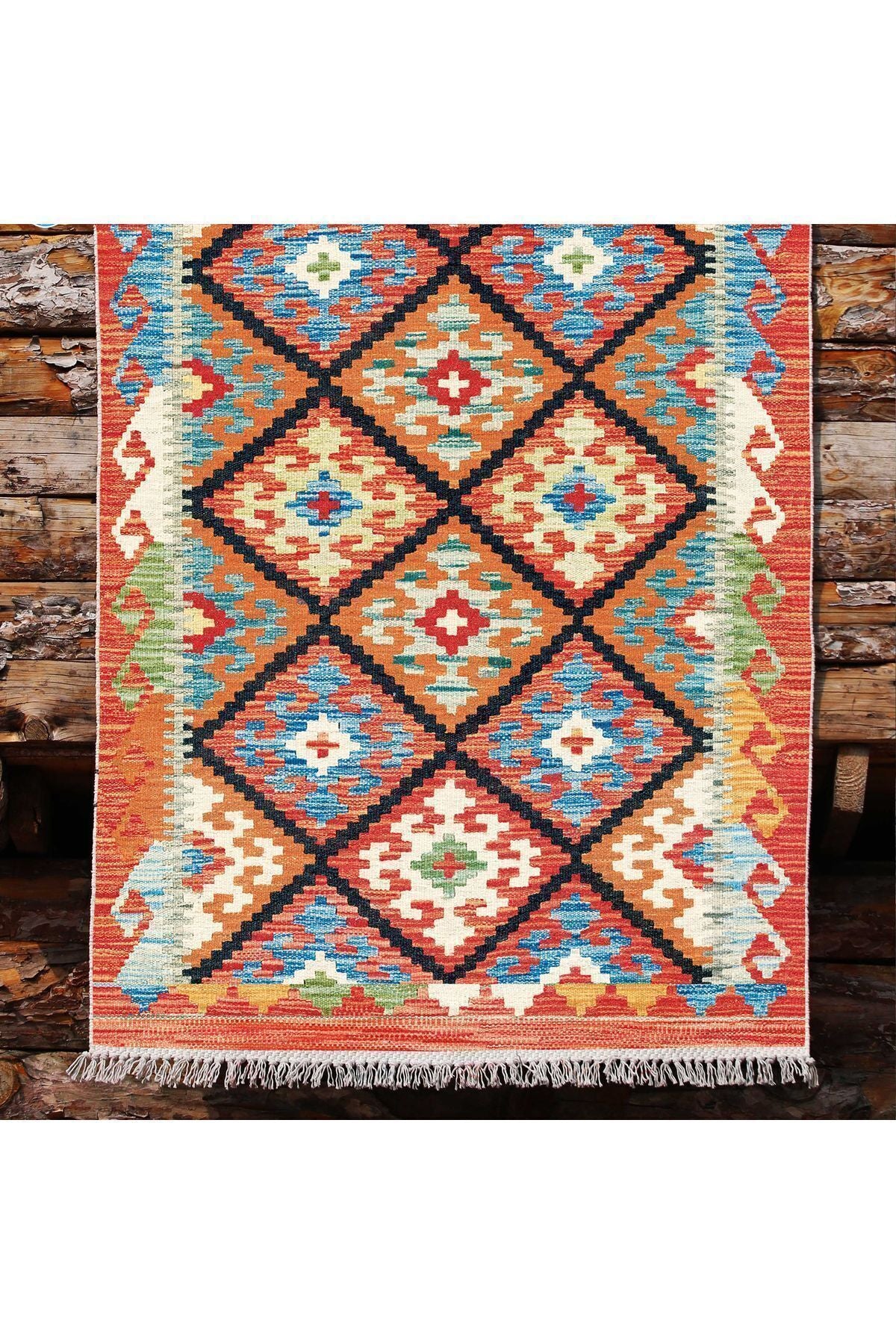Cotton Kilim 40 Modern Ve Otantik Karışımı Desenli Dekoratif Yıkanabilen Dokuma Kilim