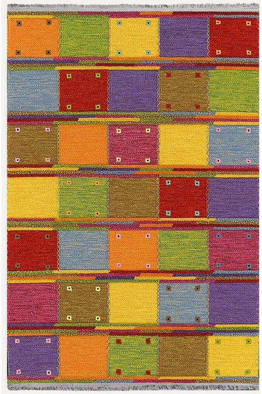 Halı Vagonu 2039 Multy Tonunda Dekoratif Halı Salon Halısı Saçaklı Yıkanabilir Halı