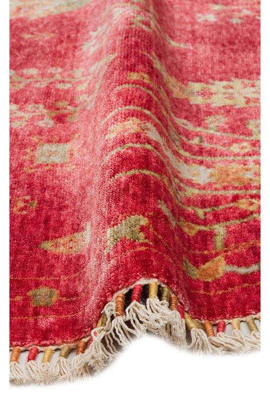 Zara Zr 08 Red Autumn Q Otantik Desenli El Emeği Ile Özel Tezgahlarda Üretilen Modern Uşak Halısı