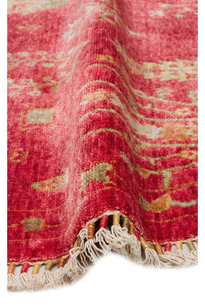 Zara Zr 08 Red Autumn Q Otantik Desenli El Emeği Ile Özel Tezgahlarda Üretilen Modern Uşak Halısı