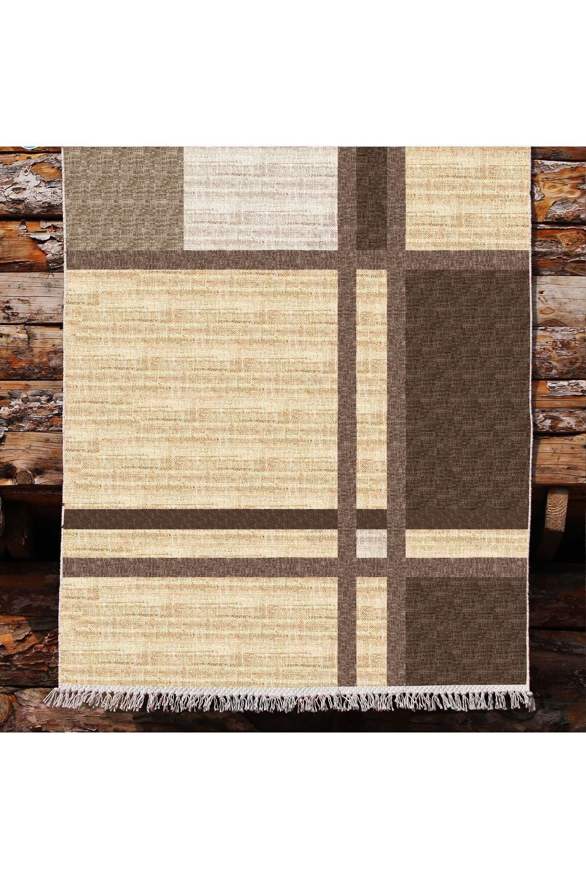 Cotton Kilim 44 Jut Efekli Natural Modern Dekoratif Yıkanabilen Dokuma Kilim