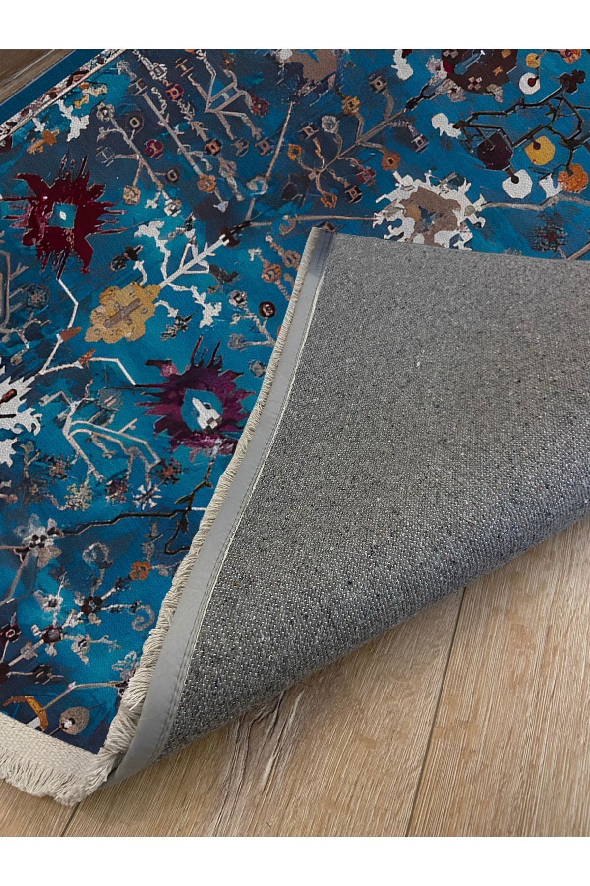 Halı Vagonu 52 Modern Stil Kreatif Lacivert Halı Ve Kilim Salon Halısı Yıkanabilen Dekoratif Halı