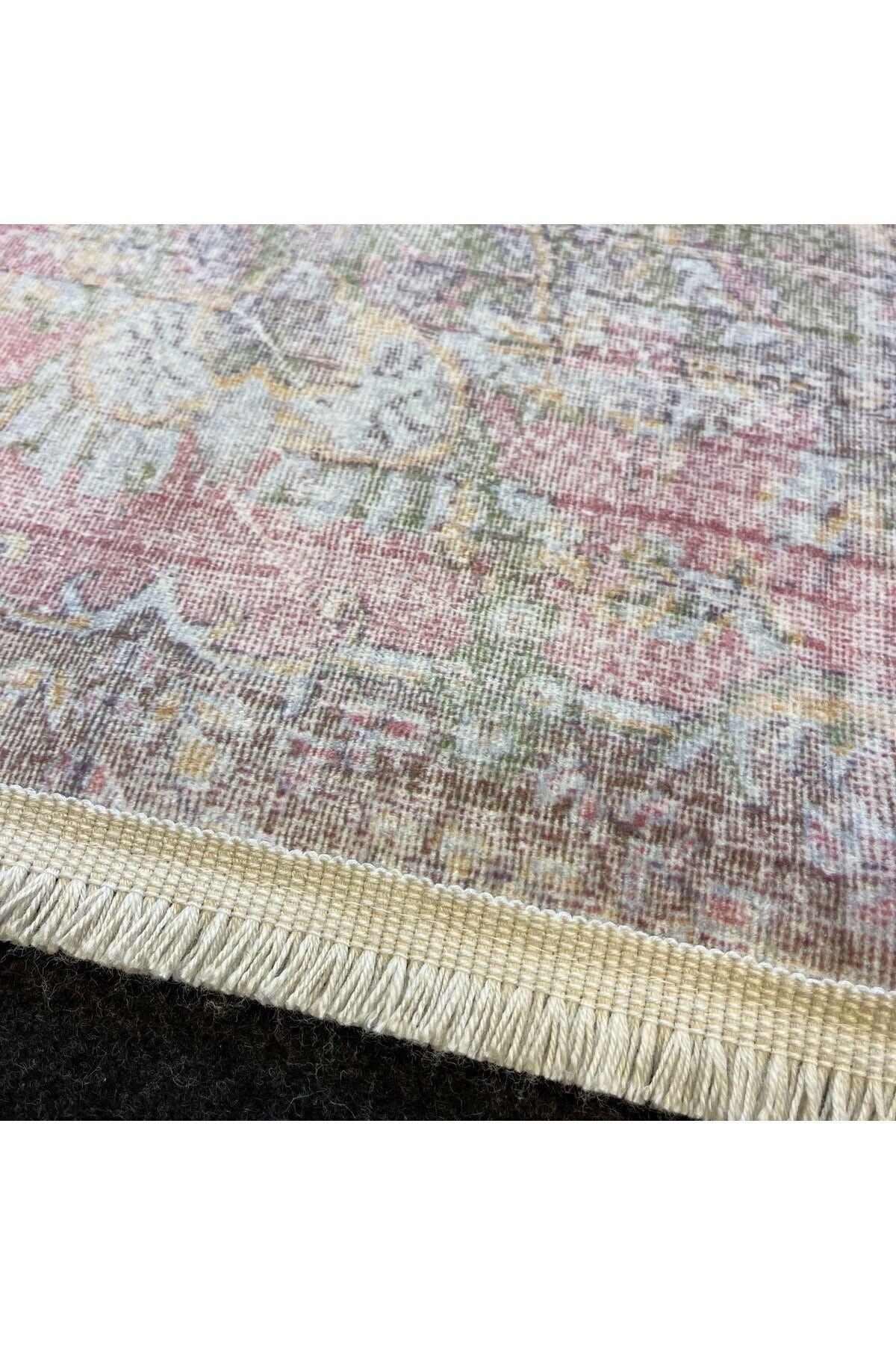 Yumuşak Dokulu Bambu Soft Kilim - Vintage Saçaklı Dijital Baskı HV-SK-927