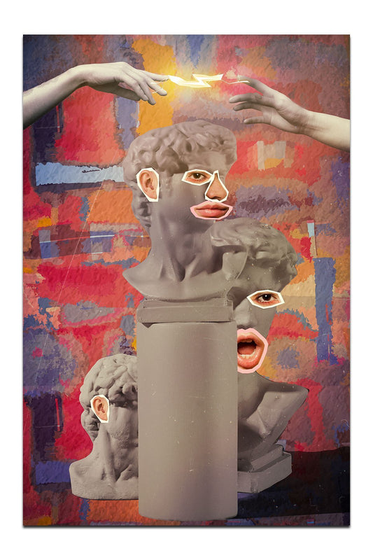 Halı Vagonu 174 Eller Heykel Art Temalı Modern Dokuma Taban Halı