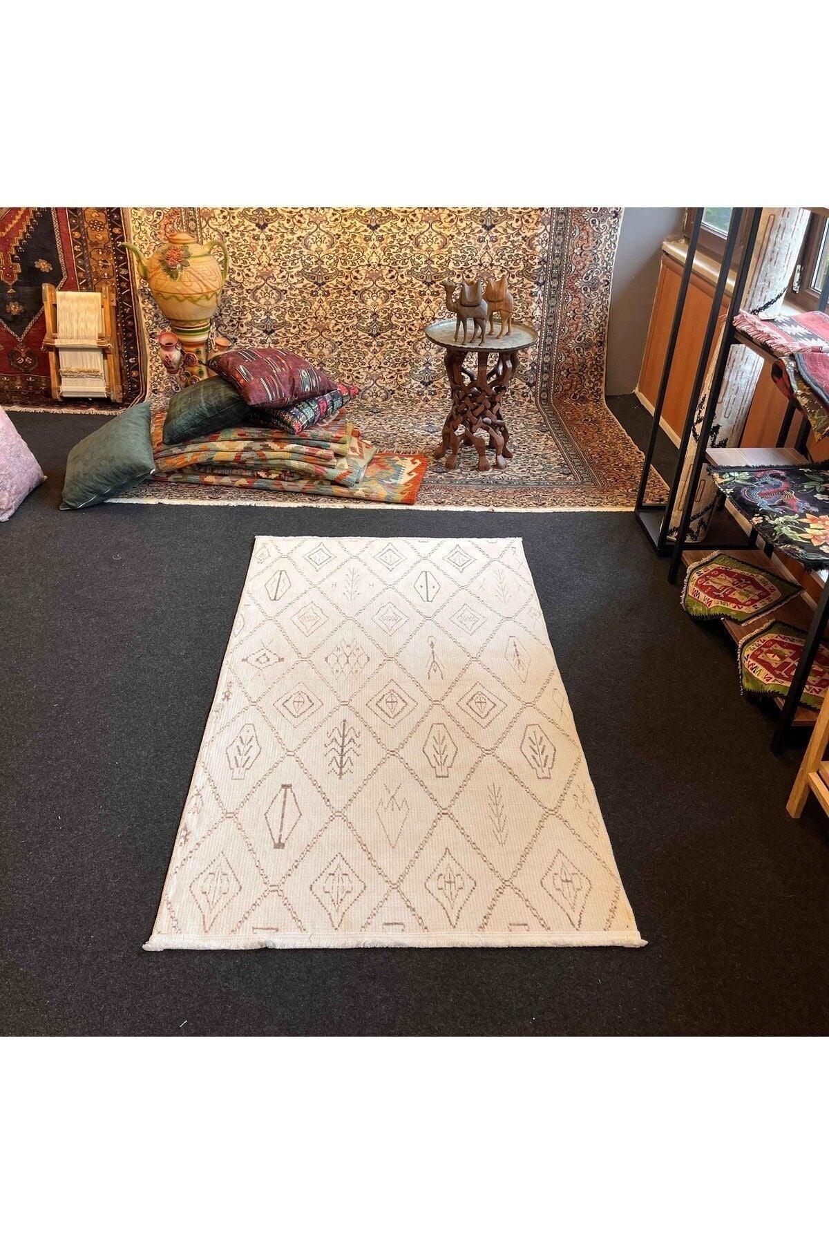 Yumuşak Dokulu Bambu Soft Kilim - Ourain Saçaklı Dijital Baskı