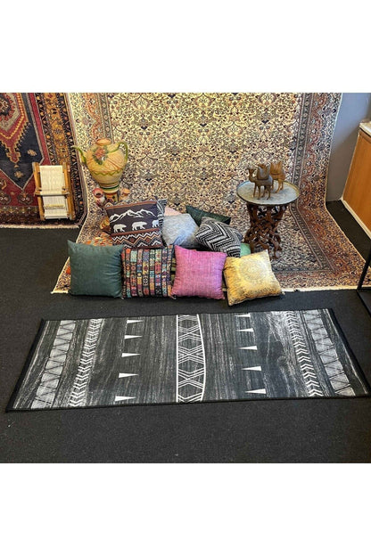 Yumuşak Dokulu Bambu Soft Kilim - İskandinav Saçaklı Dijital Baskı HV-SK-201S