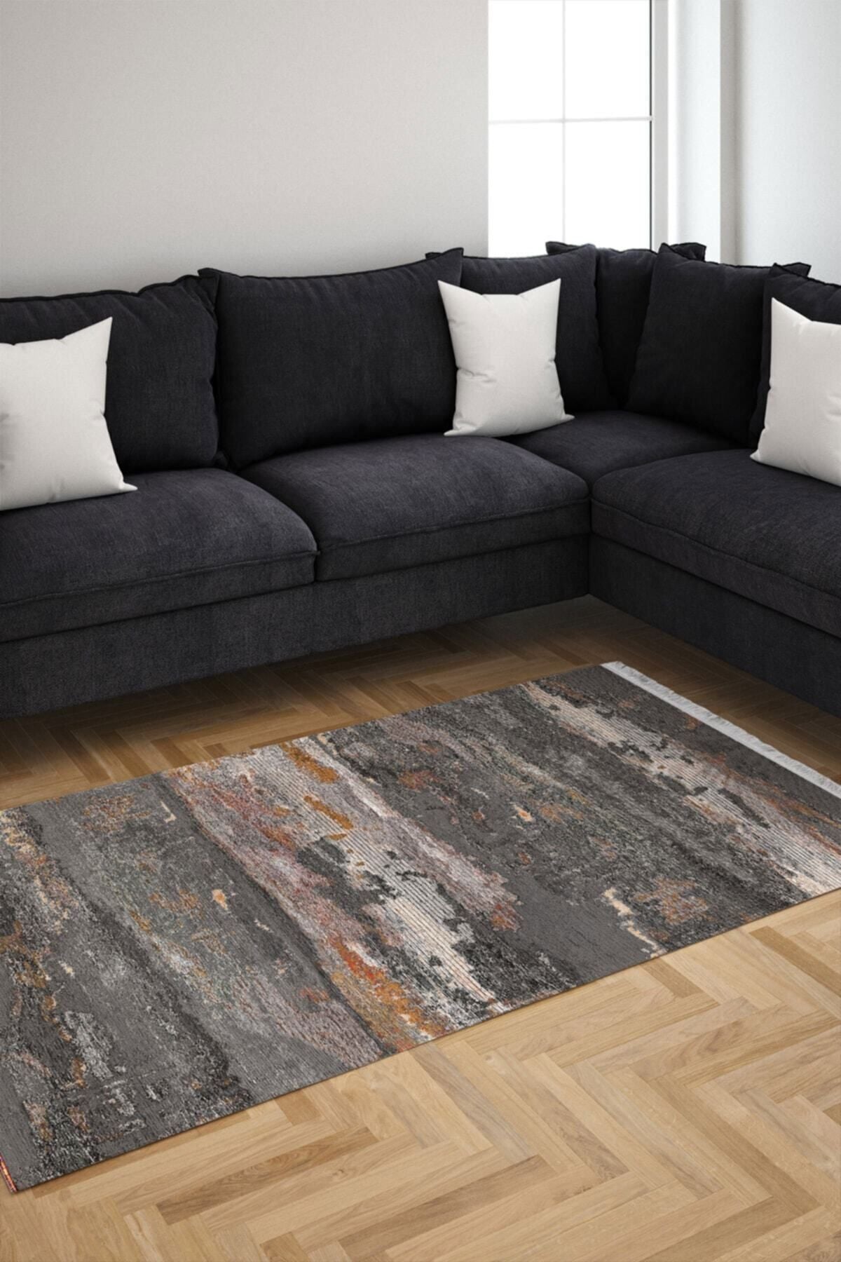 Halı Vagonu Serisi Krem Ve Multy Tonlarda Çiçekli Desen Kaymaz Taban Şönil Halı