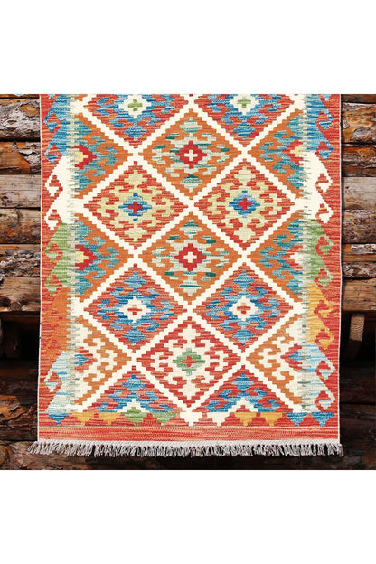 Cotton Kilim 39 Modern Ve Otantik Karışımı Desenli Dekoratif Yıkanabilen Dokuma Kilim